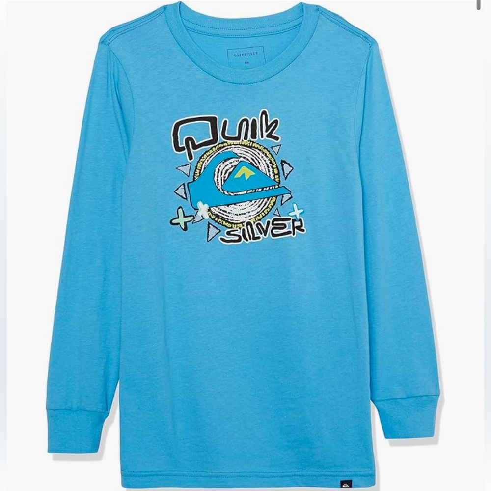 Quicksilver Surf Boys Long Sleeve 100% Cotton Logo Tee Size 7 years